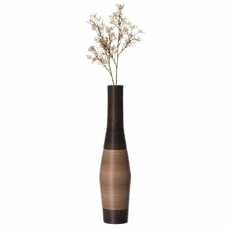 COLOCAR 41 x 10 x 10 in. Decorative Freestanding Antique Cylinder Shape Floor Vase, Brown CO2641739